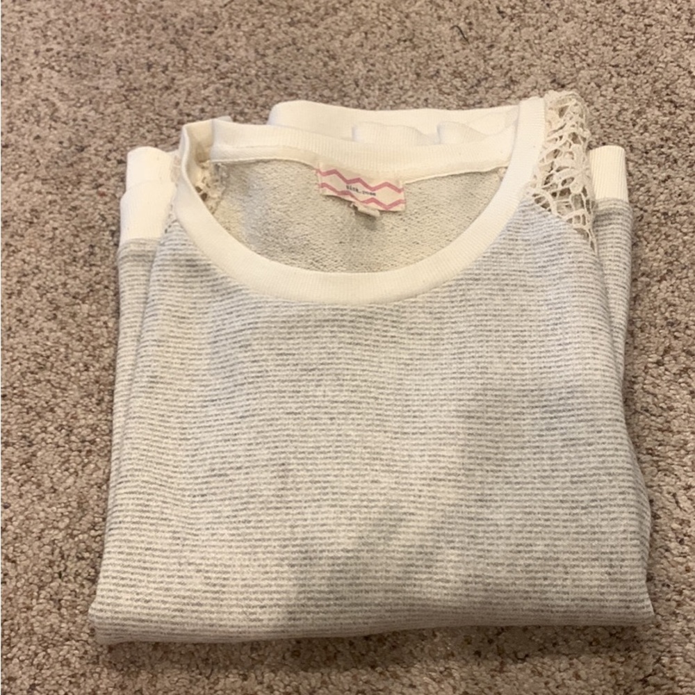 Pink Rose Lace Sweater (large)
